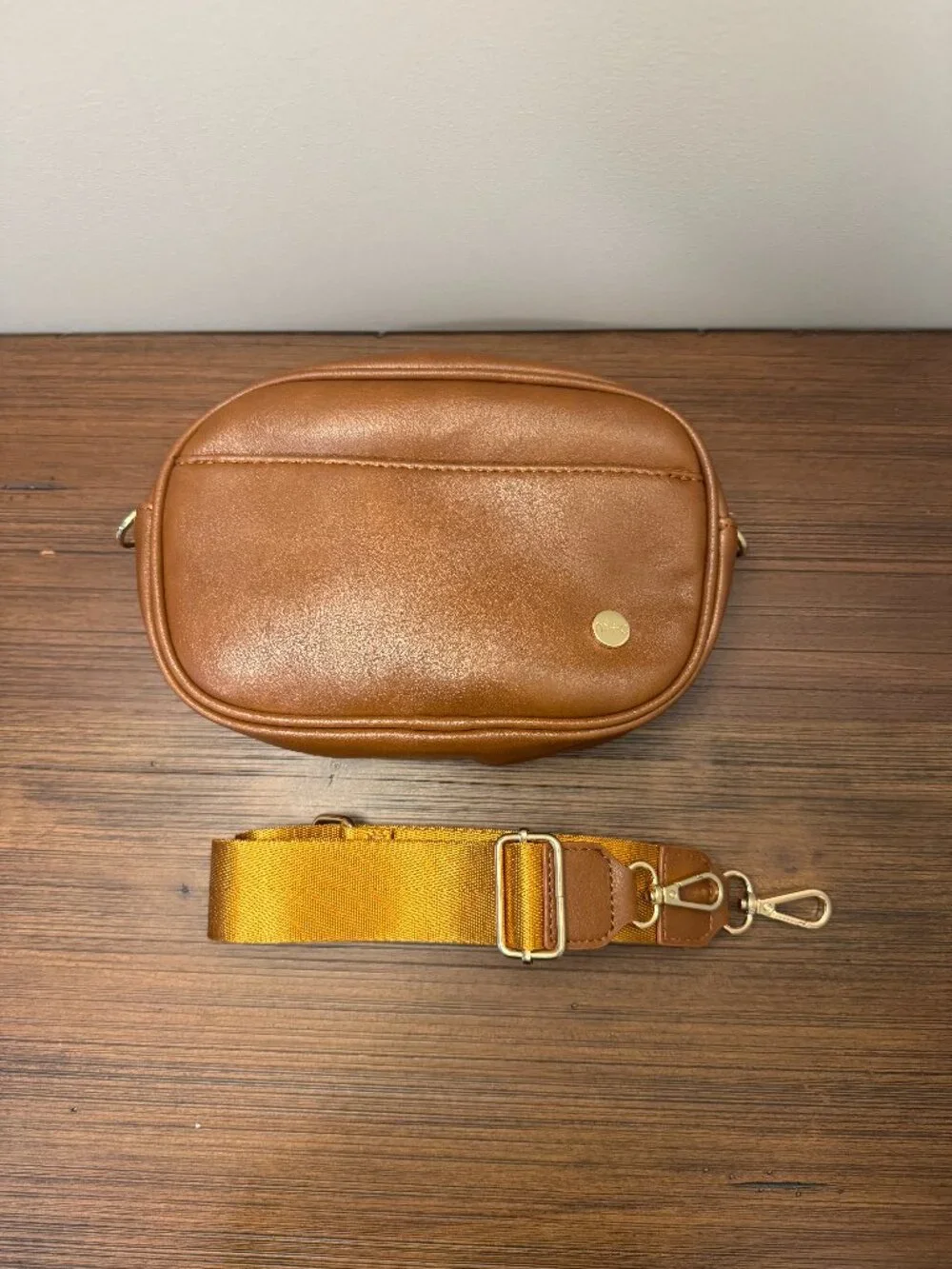 Modern + Chic Camel Brown Frankie Vegan Leather Crossbody Bag - NWOT